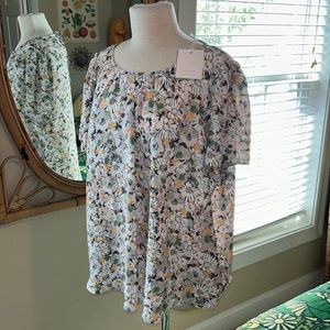 Lauren Conrad NWT floral blouse XL